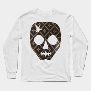 skull black gold death silk screen Long Sleeve T-Shirt